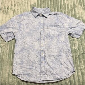 Tommy Bahama Blue and White Tropical Print Shirt